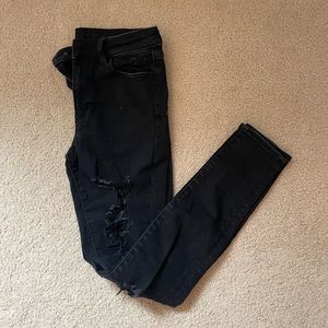 American Eagle black ripped skinny jeans
